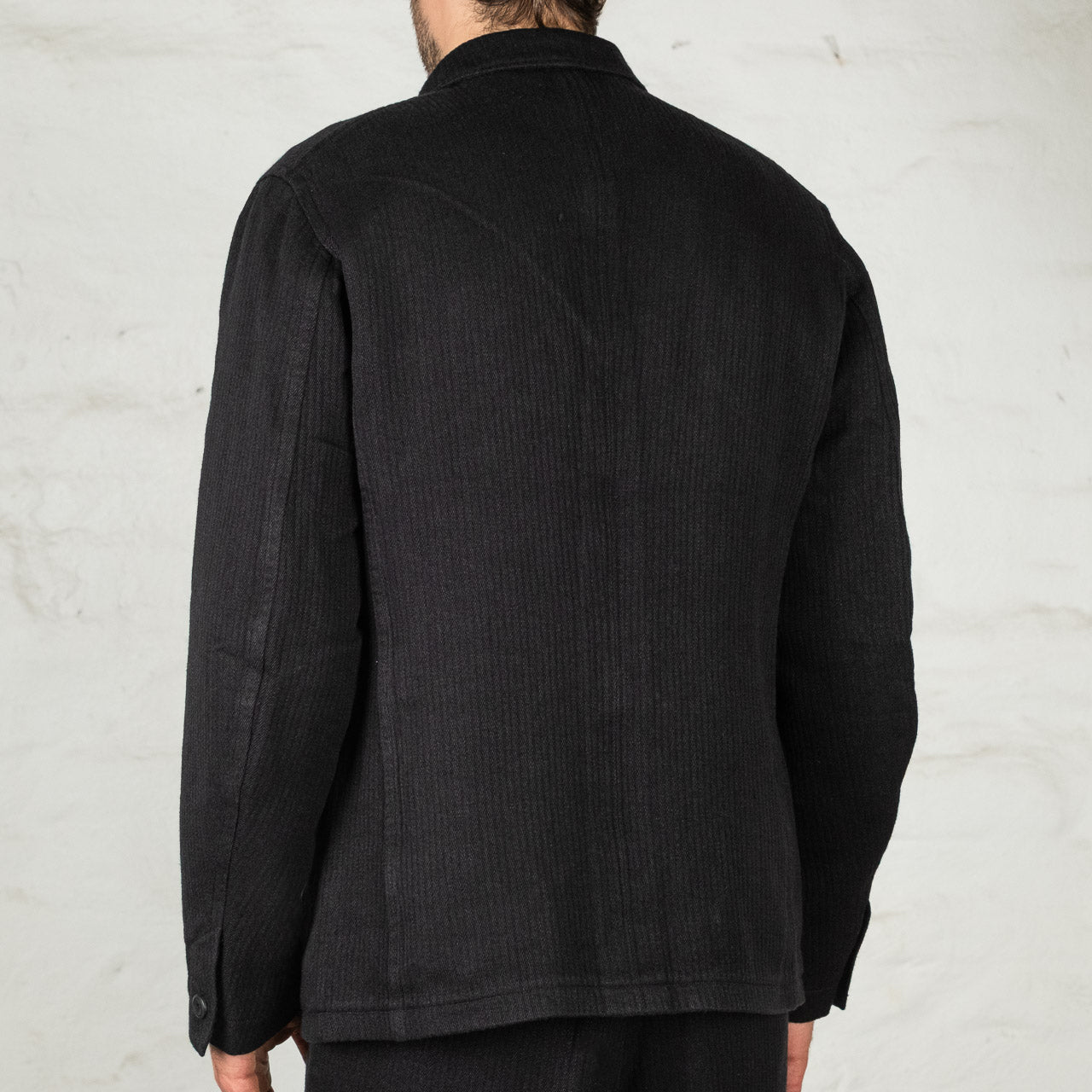 Continental Sack Jacket Linen Wool Schwarz