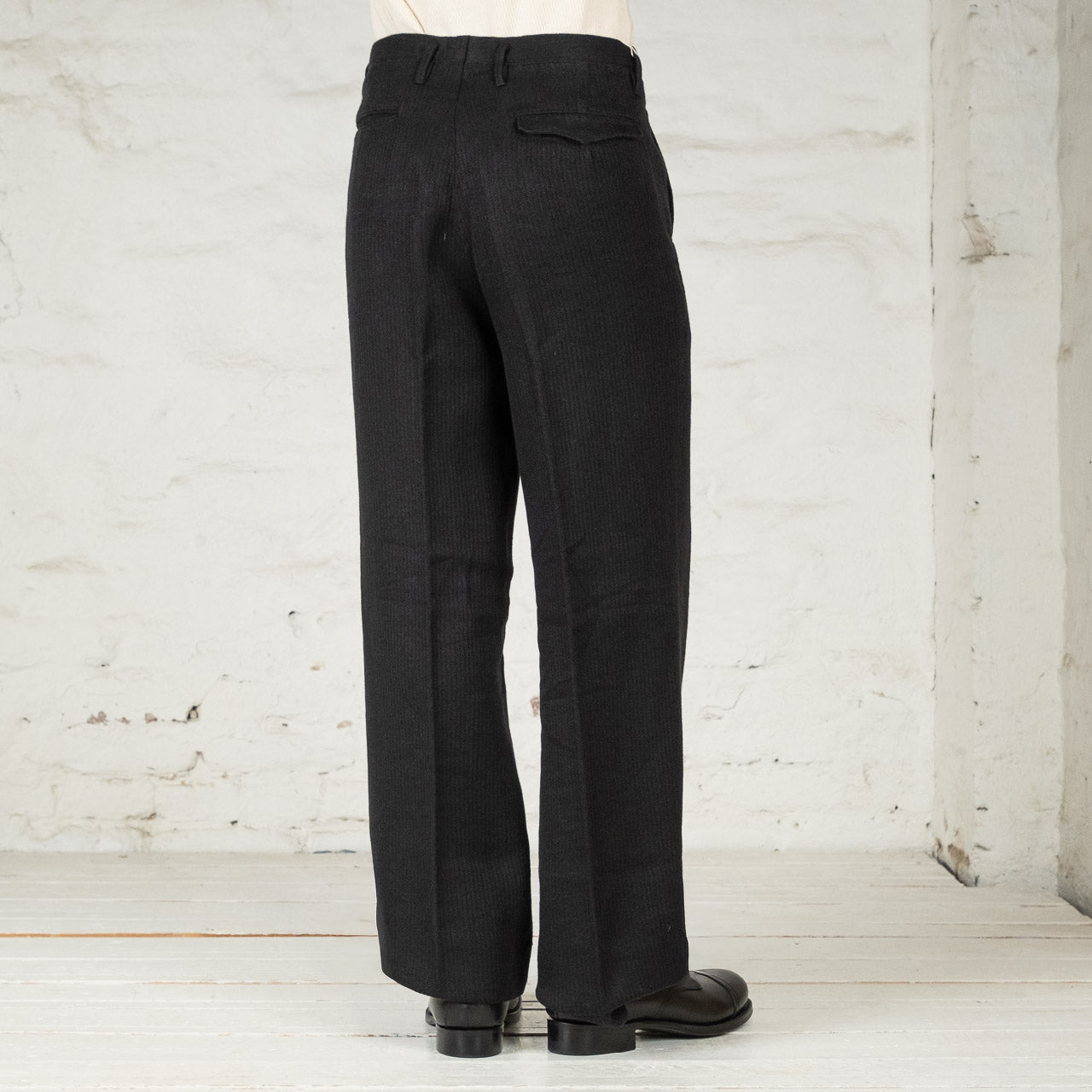 Loft Trousers Linen Wool Black