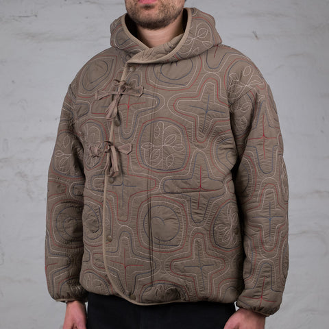 Ainu Quilted Hood Jacket Beige