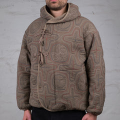 Ainu Quilted Hood Jacket Beige