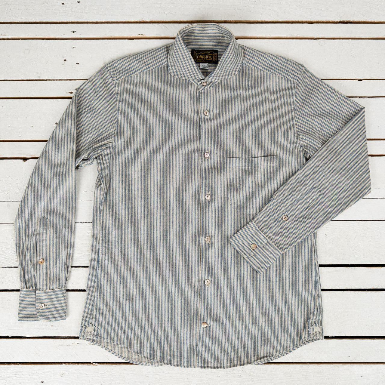 Windsor Collar Shirt Indigo Stripe