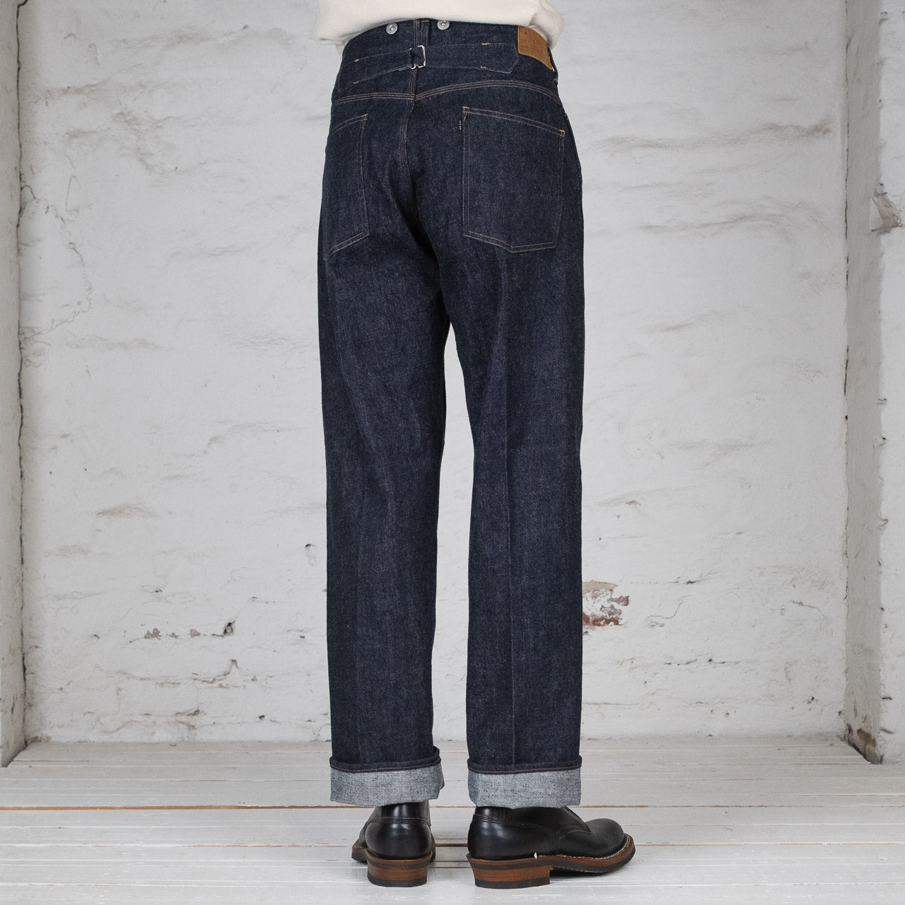 Beltless Waist Jean Trouser "990"  Indigo