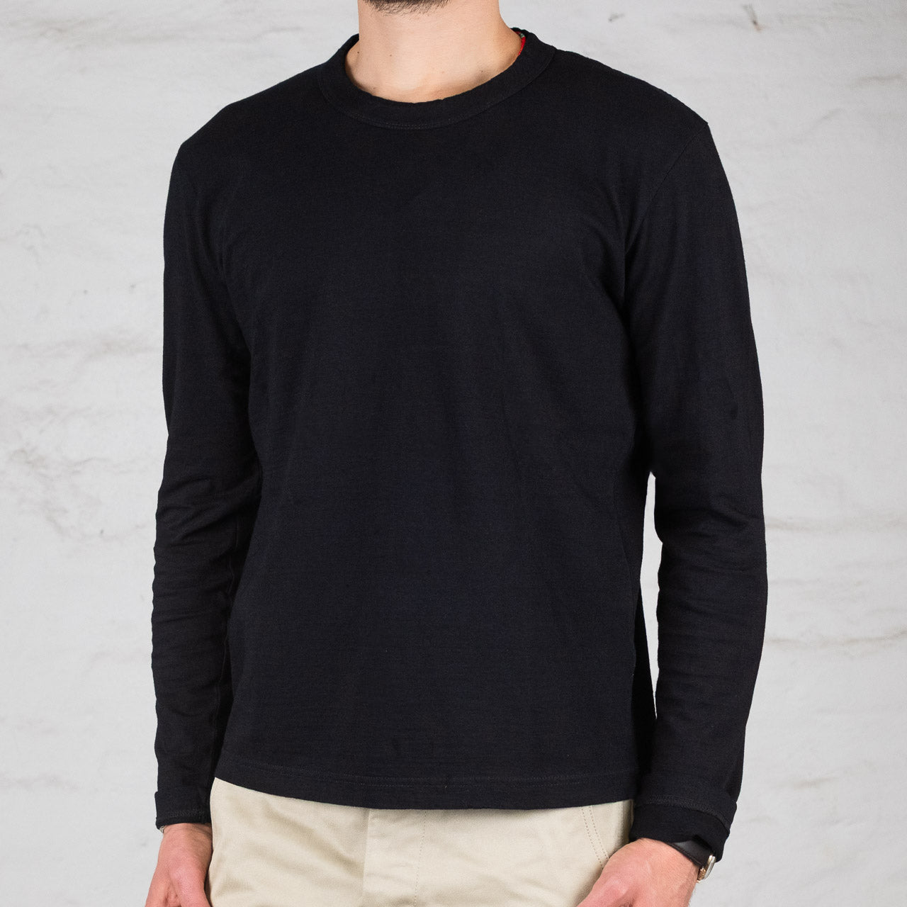 Knitted Crew Neck Longsleeve Black/Indigo