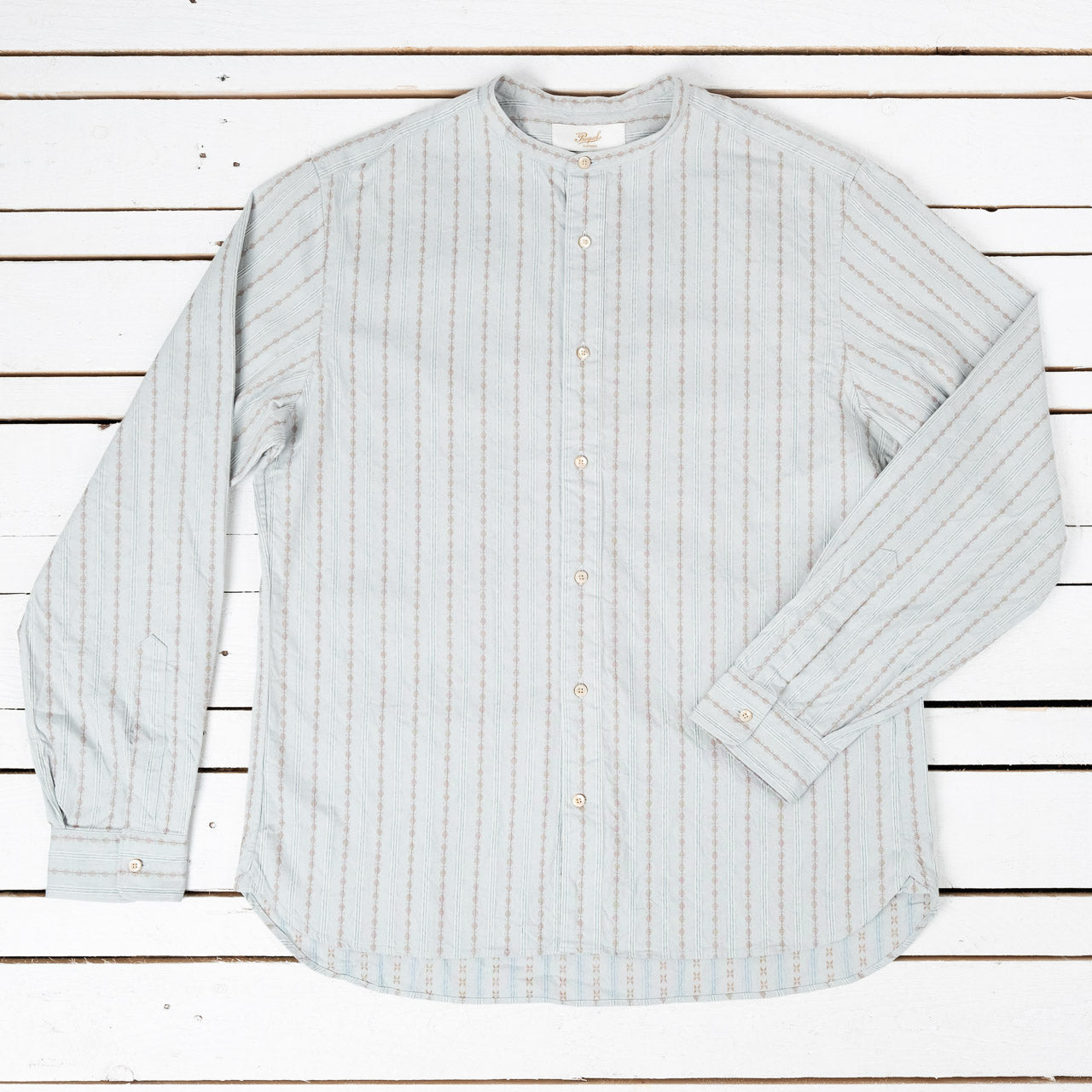 Stand-Up Collar Shirt Blau