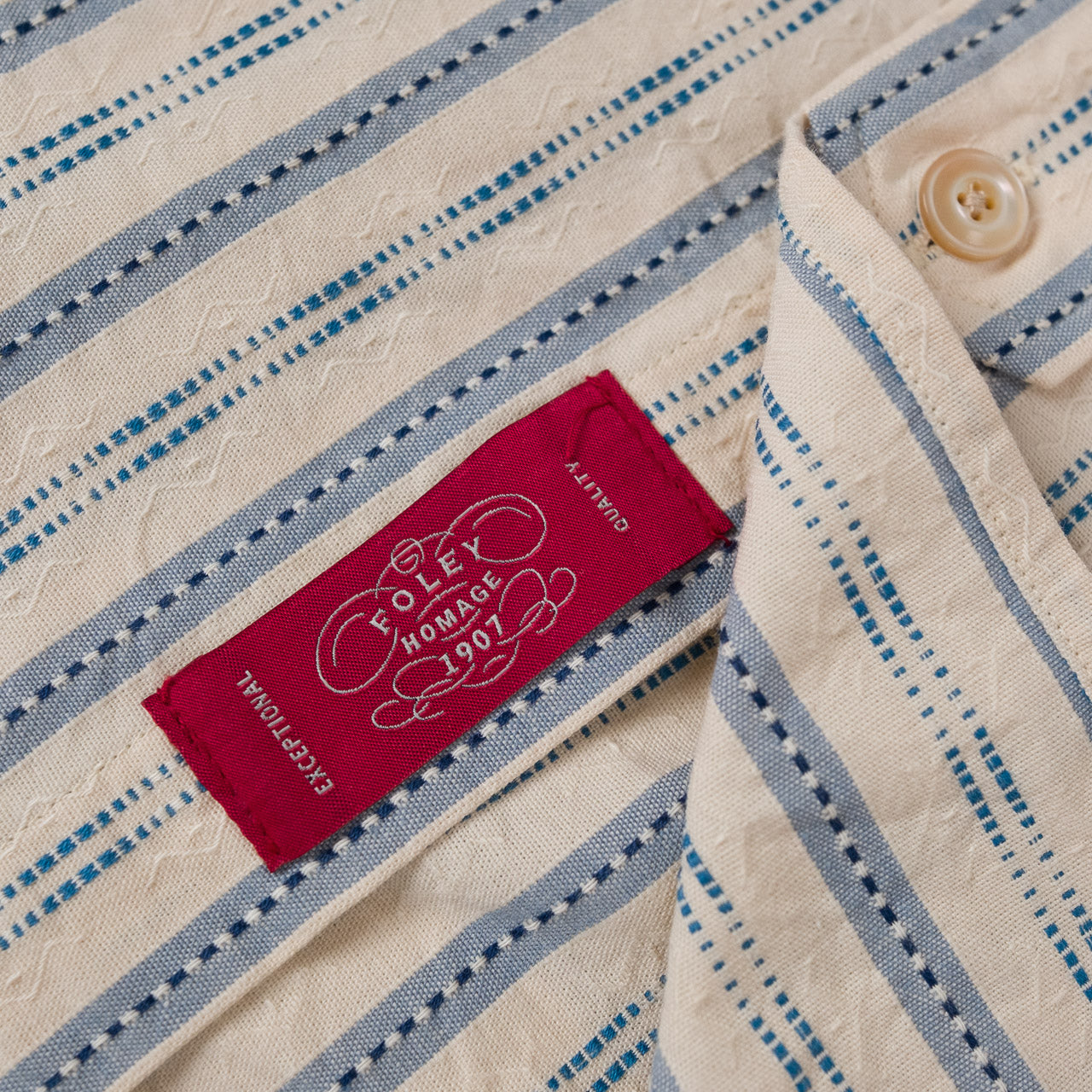 Striped Work Shirt Beige