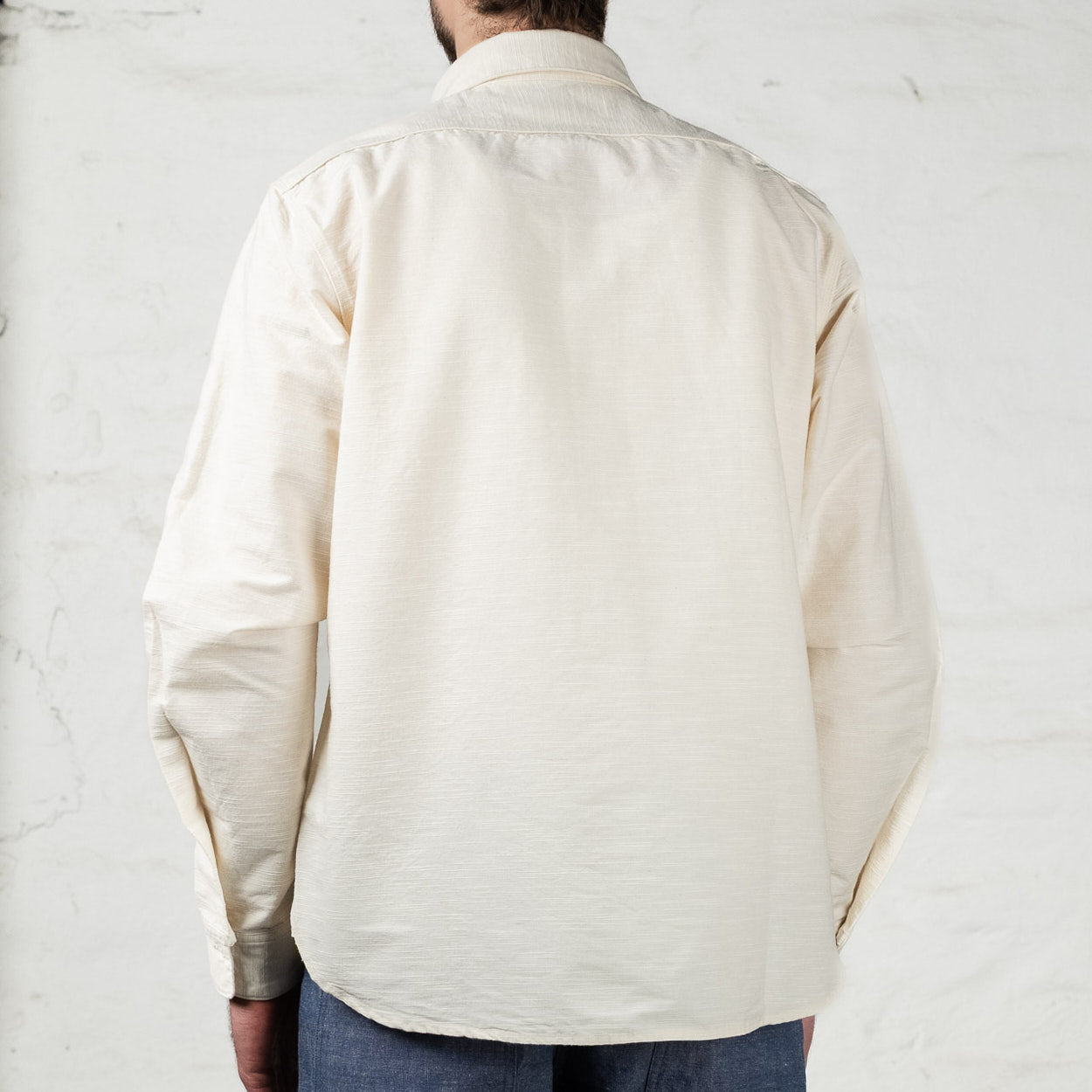 Slub Cashmere Work Shirt Natural
