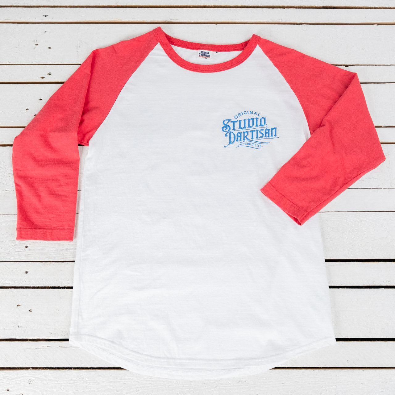 Western Raglan Sleeve T-Shirt Weiß/Rot