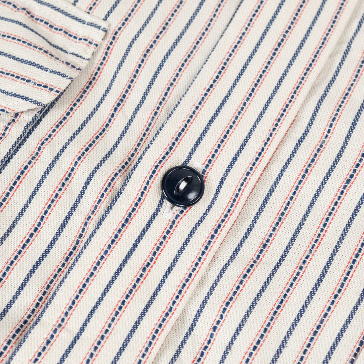 Dobby Stripe Work Shirt Off White