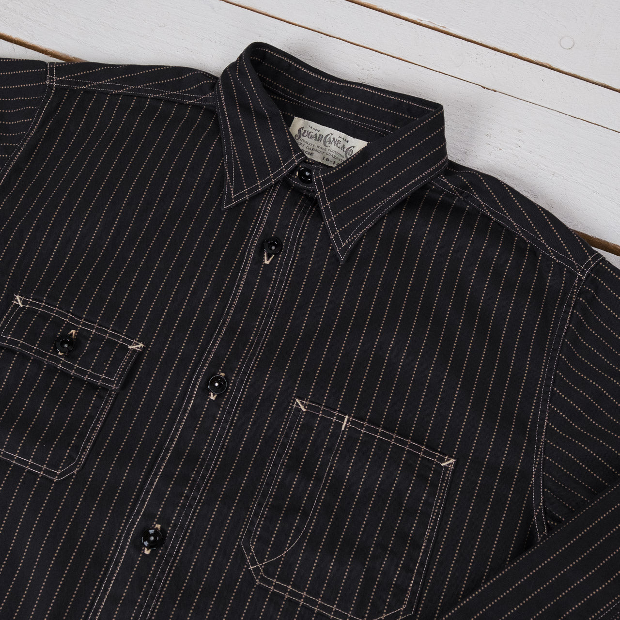 8.5 oz. Black Wabash Stripe Work Shirt, One Wash