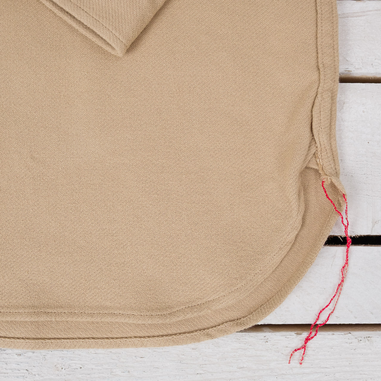 Cotton Twill Work Shirt, Beige