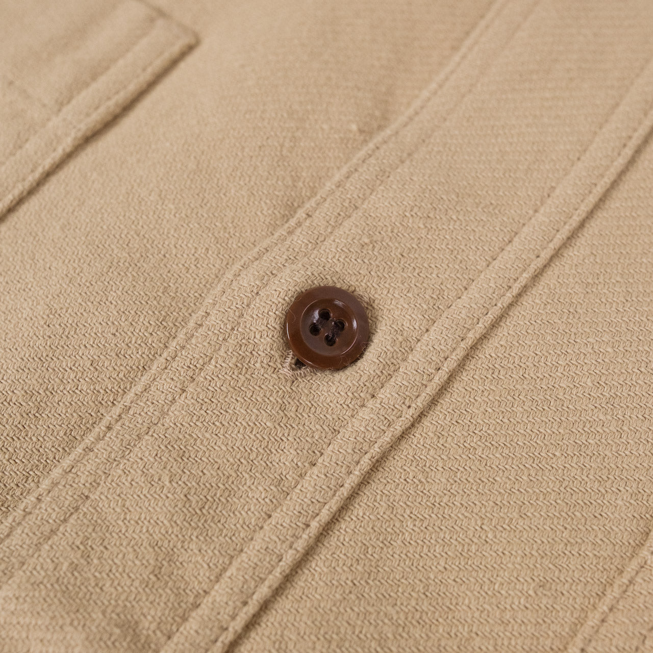 Cotton Twill Work Shirt, Beige