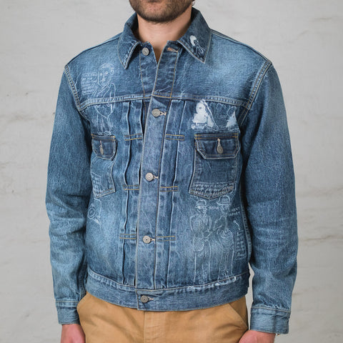14.25 oz. Denim Jacket 1953 Aged Model Cartoon
