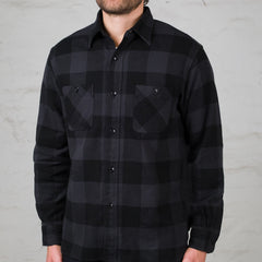 Twill Check Work Shirt Black