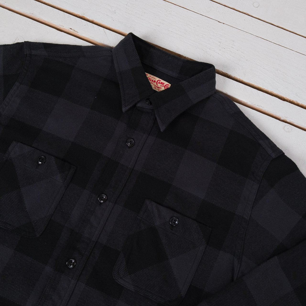 Twill Check Work Shirt Black