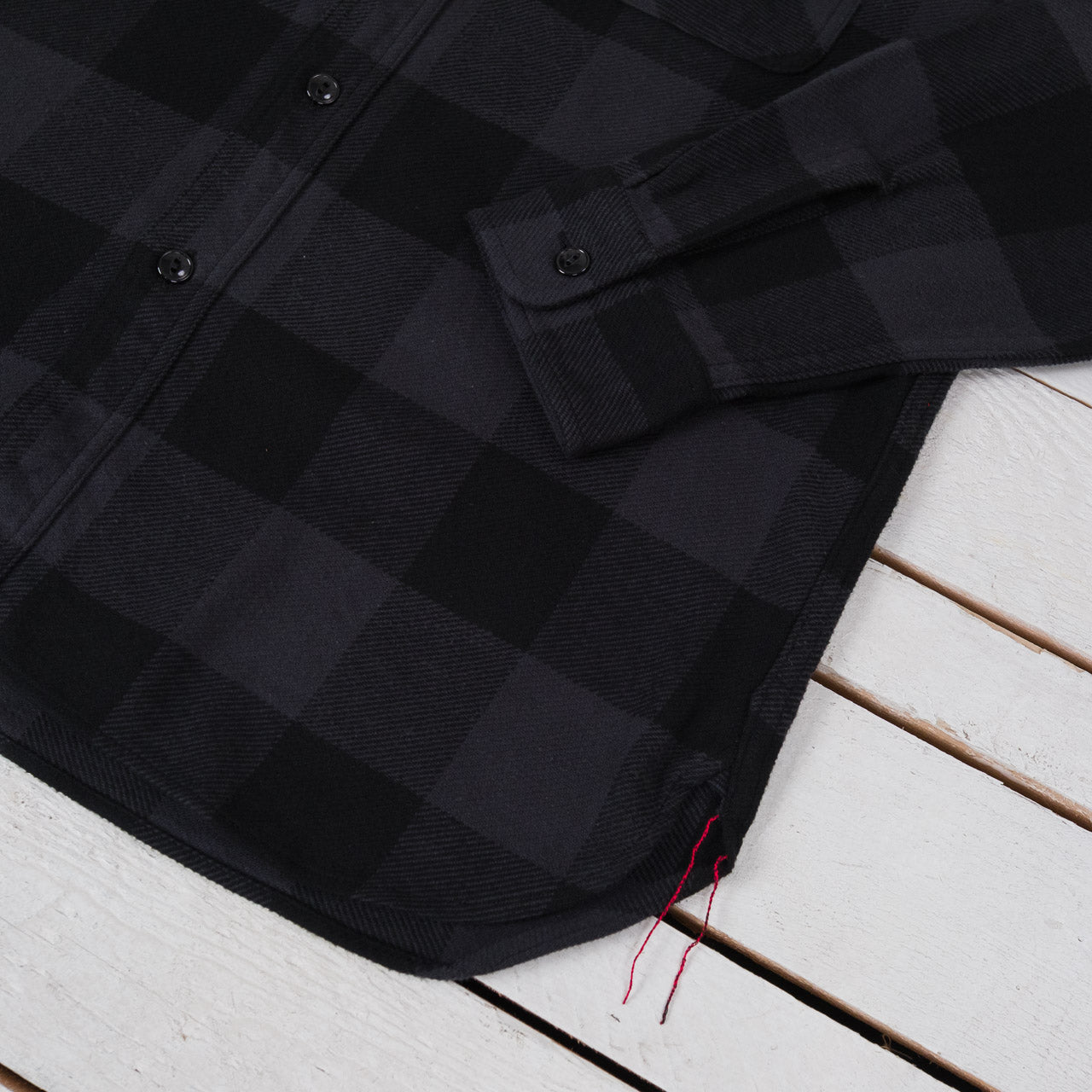 Twill Check Work Shirt Black