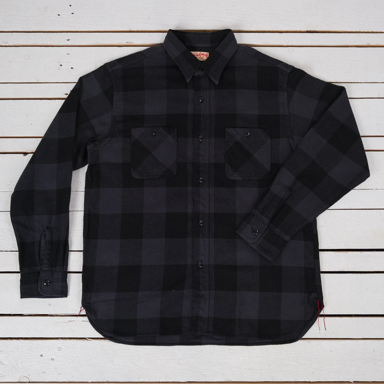 Twill Check Work Shirt Black