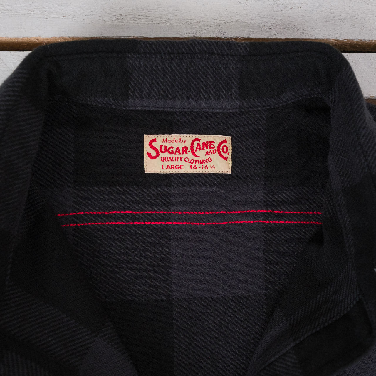 Twill Check Work Shirt Black