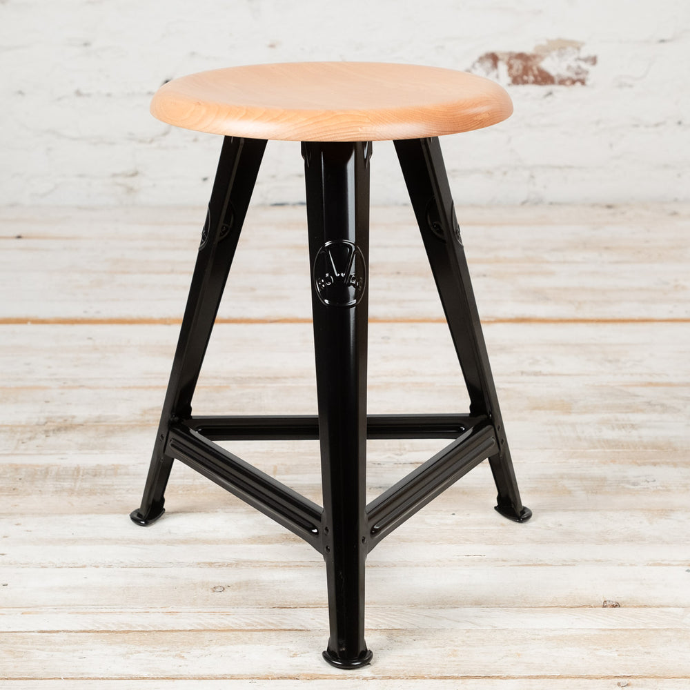 Tabouret ROWAC Noir Brillant/Hêtre