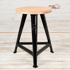 ROWAC stool black glossy/beech