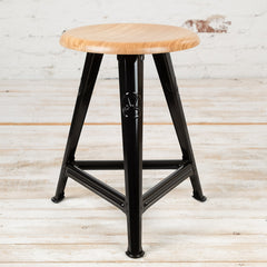 ROWAC Stool Black Gloss/Oak