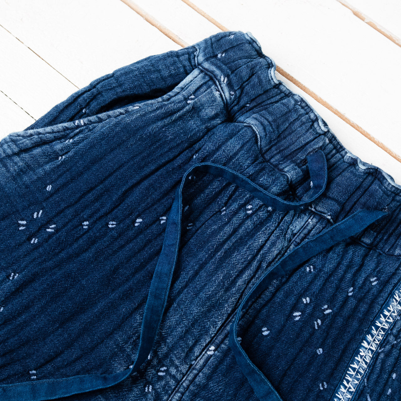 Starry Sashiko Patchwork Pants Indigo
