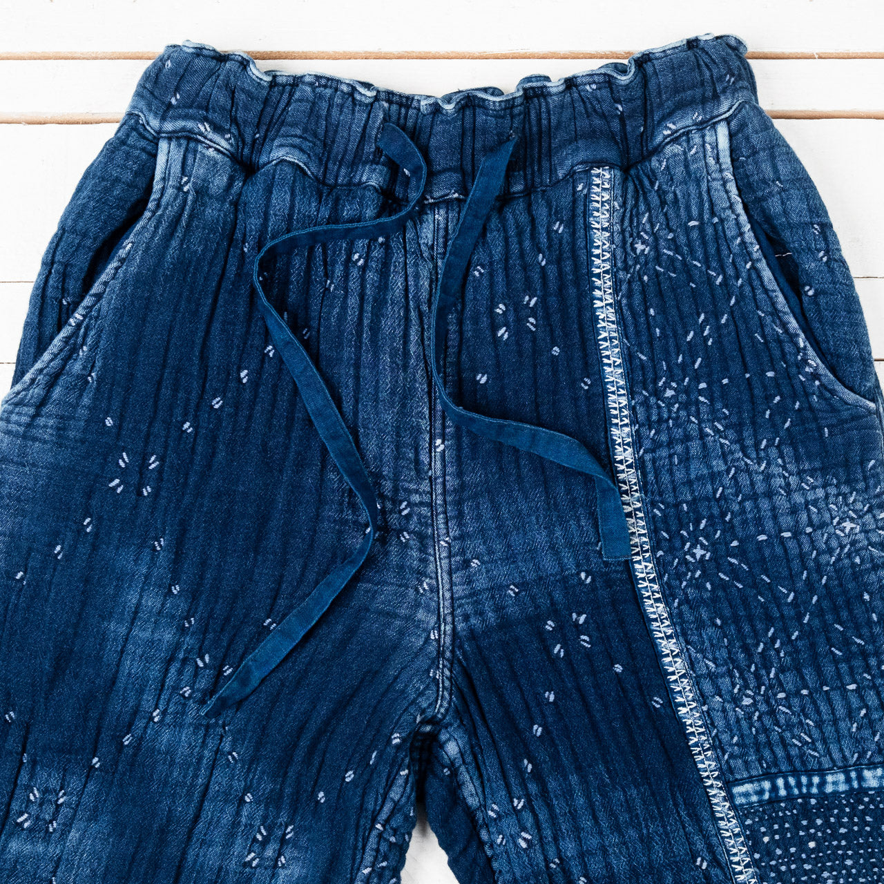 Starry Sashiko Patchwork Pants Indigo