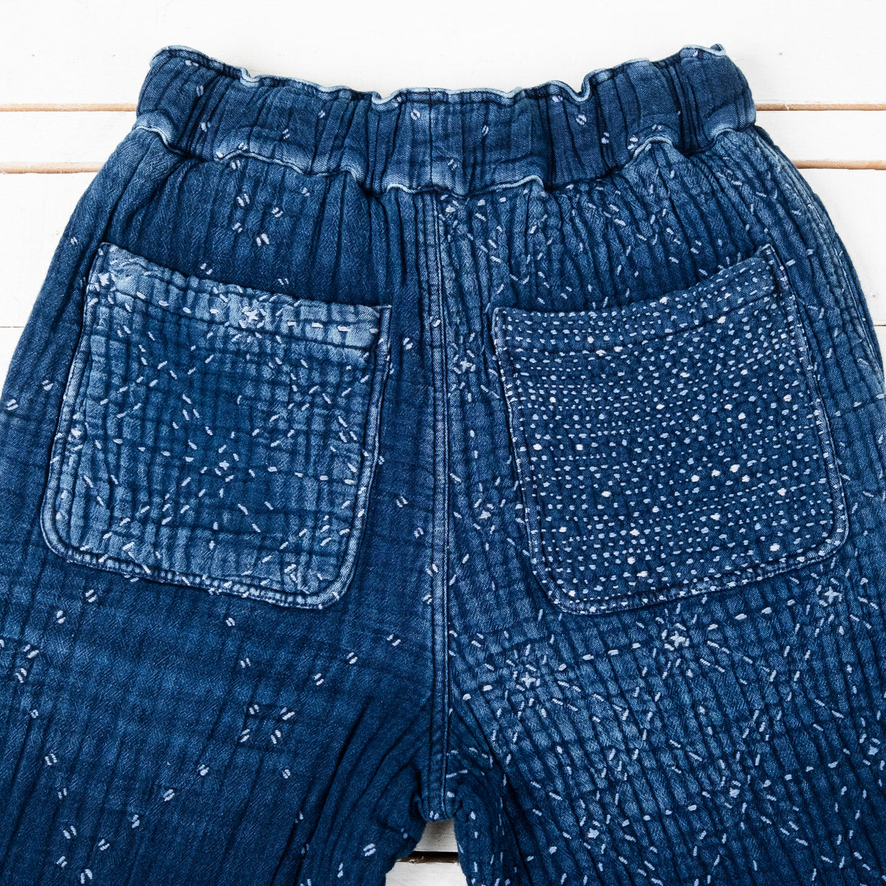 Starry Sashiko Patchwork Pants Indigo