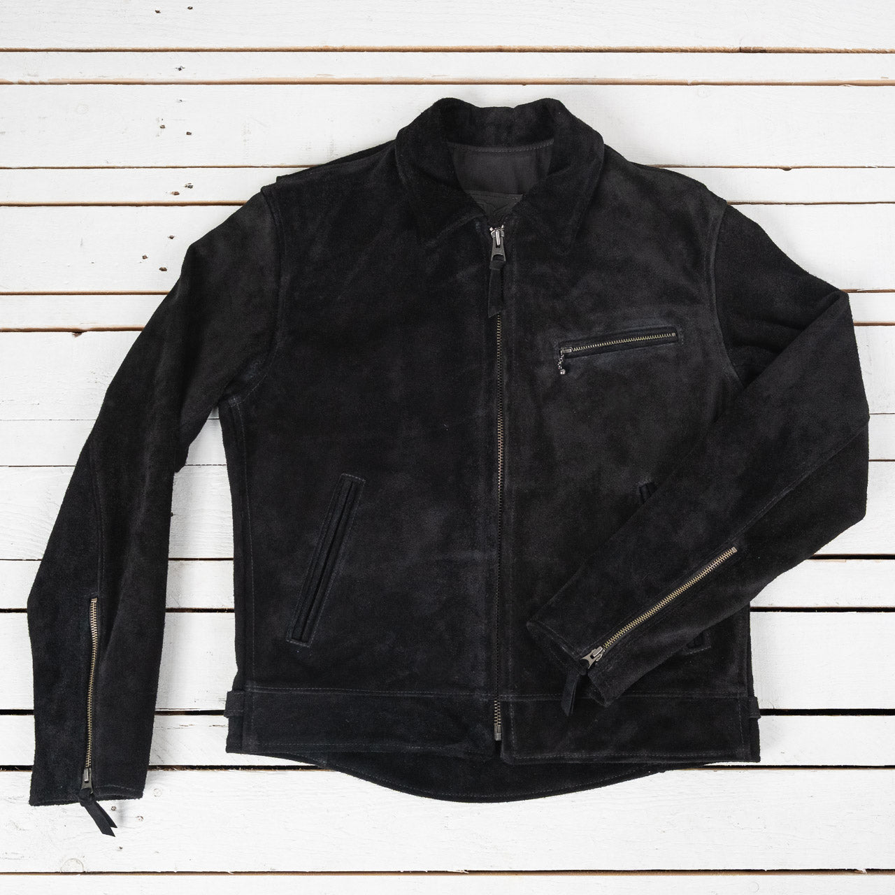 Leather jacket "Youth of America" ​​Rough Out Black