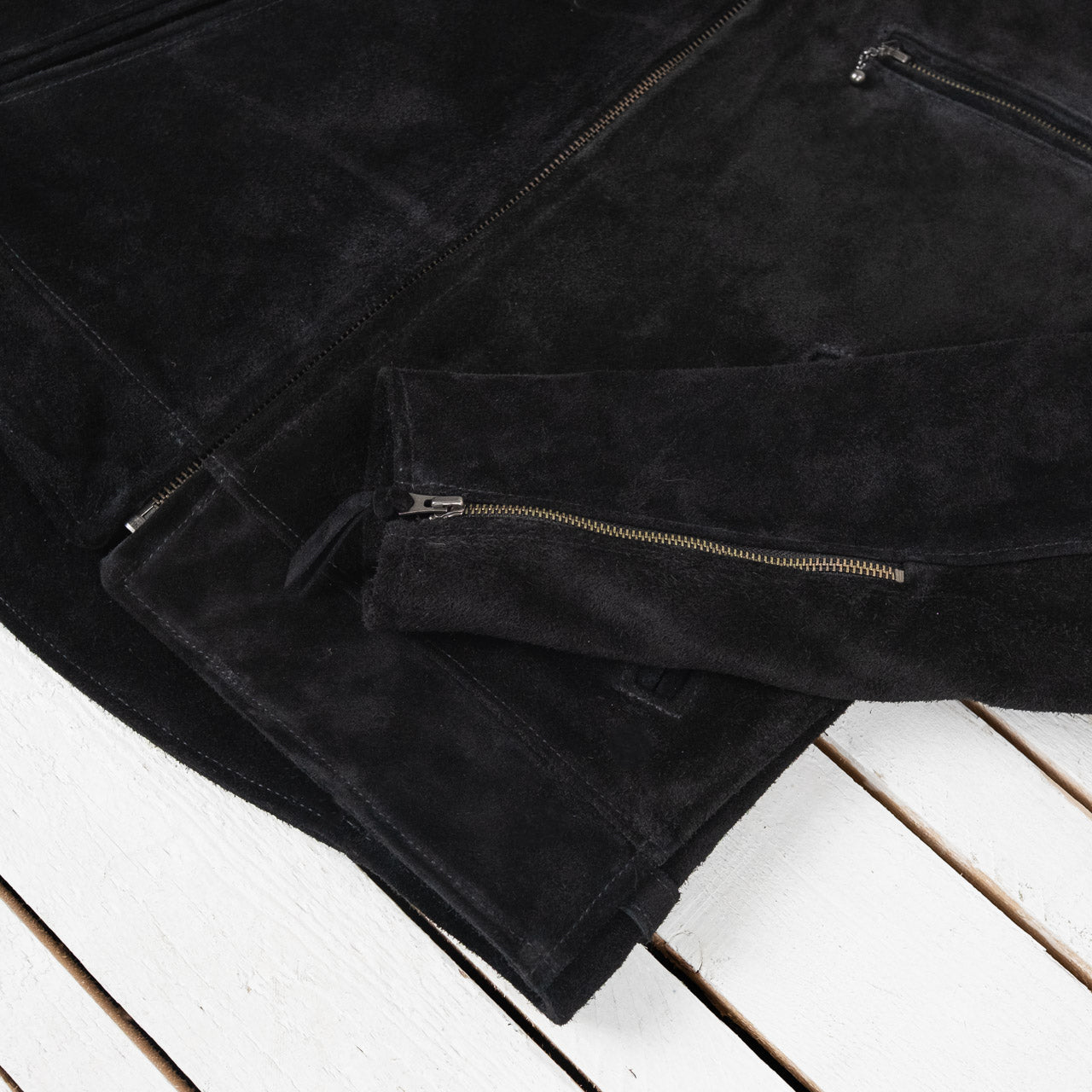 Leather jacket "Youth of America" ​​Rough Out Black