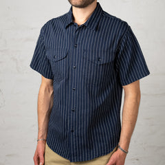Coke Stripe S/S Work Shirt Navy