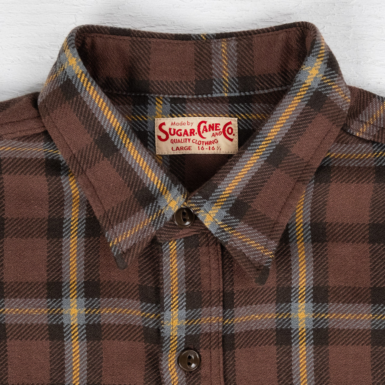 Twill Check Work Shirt Brown