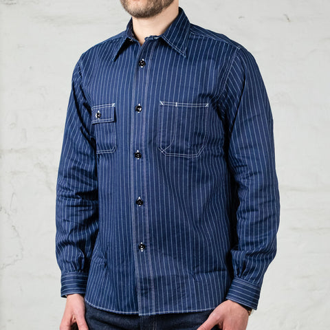 8,5 oz. Wabash Stripe Work Shirt Indigo