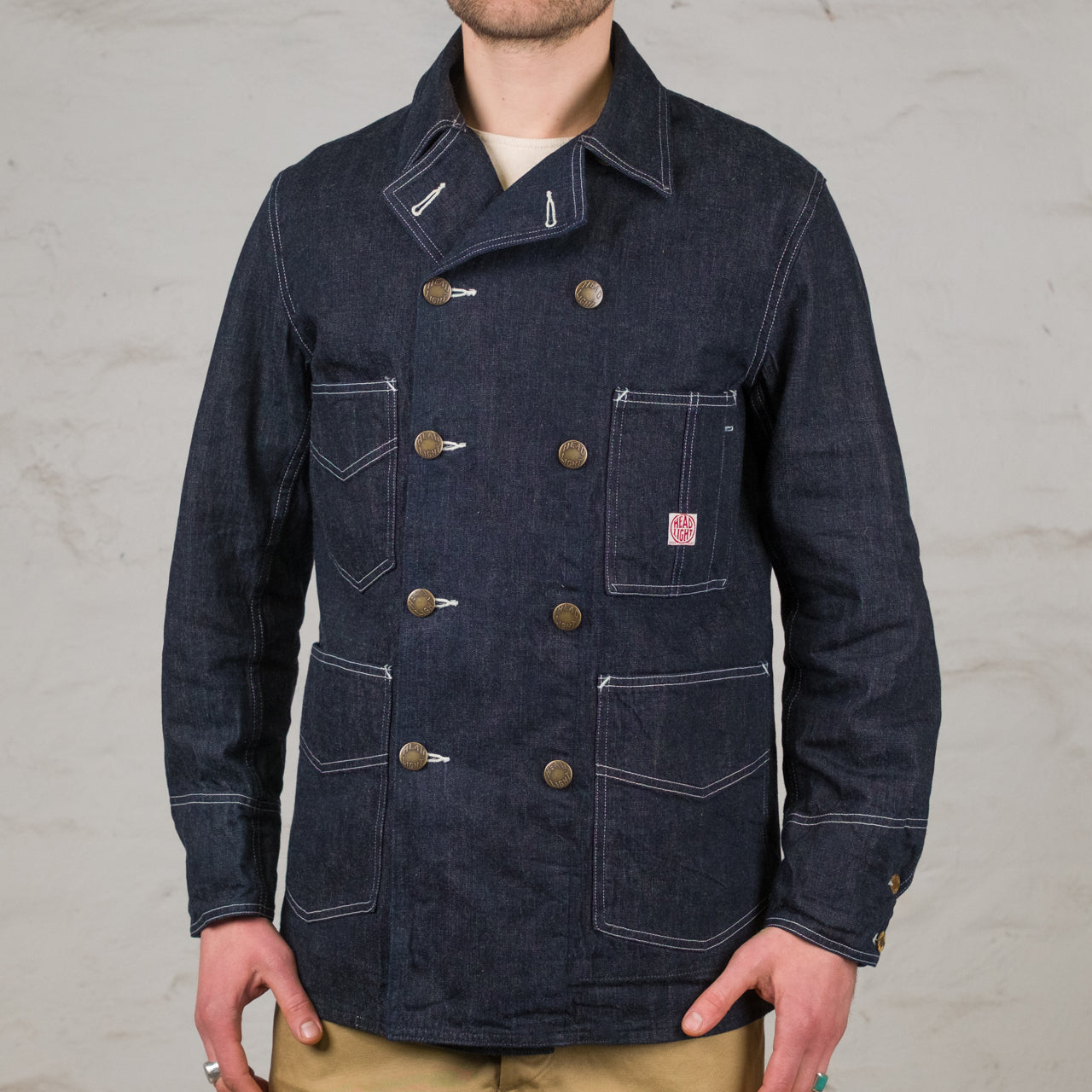 Headlight 9.5 oz. Special Weave Denim Double Breasted Coat