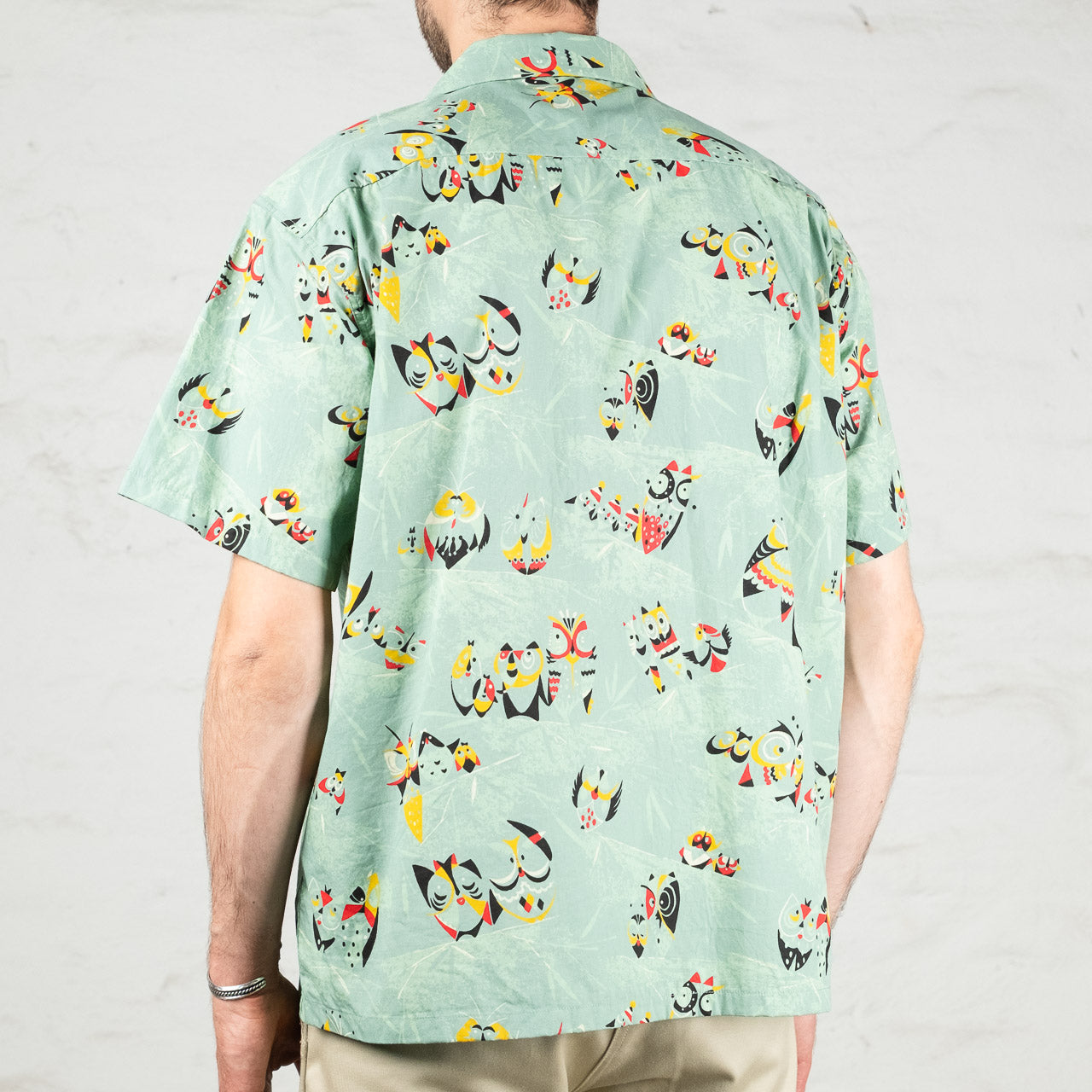 Star of Hollywood Typewriter Cotton Open Shirt "Owl"