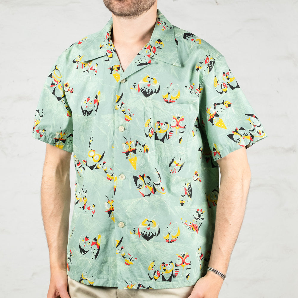 Star of Hollywood Typewriter Cotton Open Shirt "Owl"