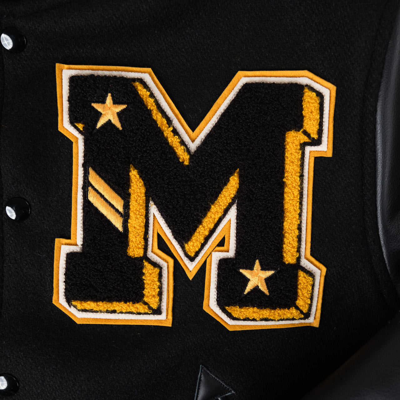 30 oz. Melton Wool Award Jacket “Mavericks” Black