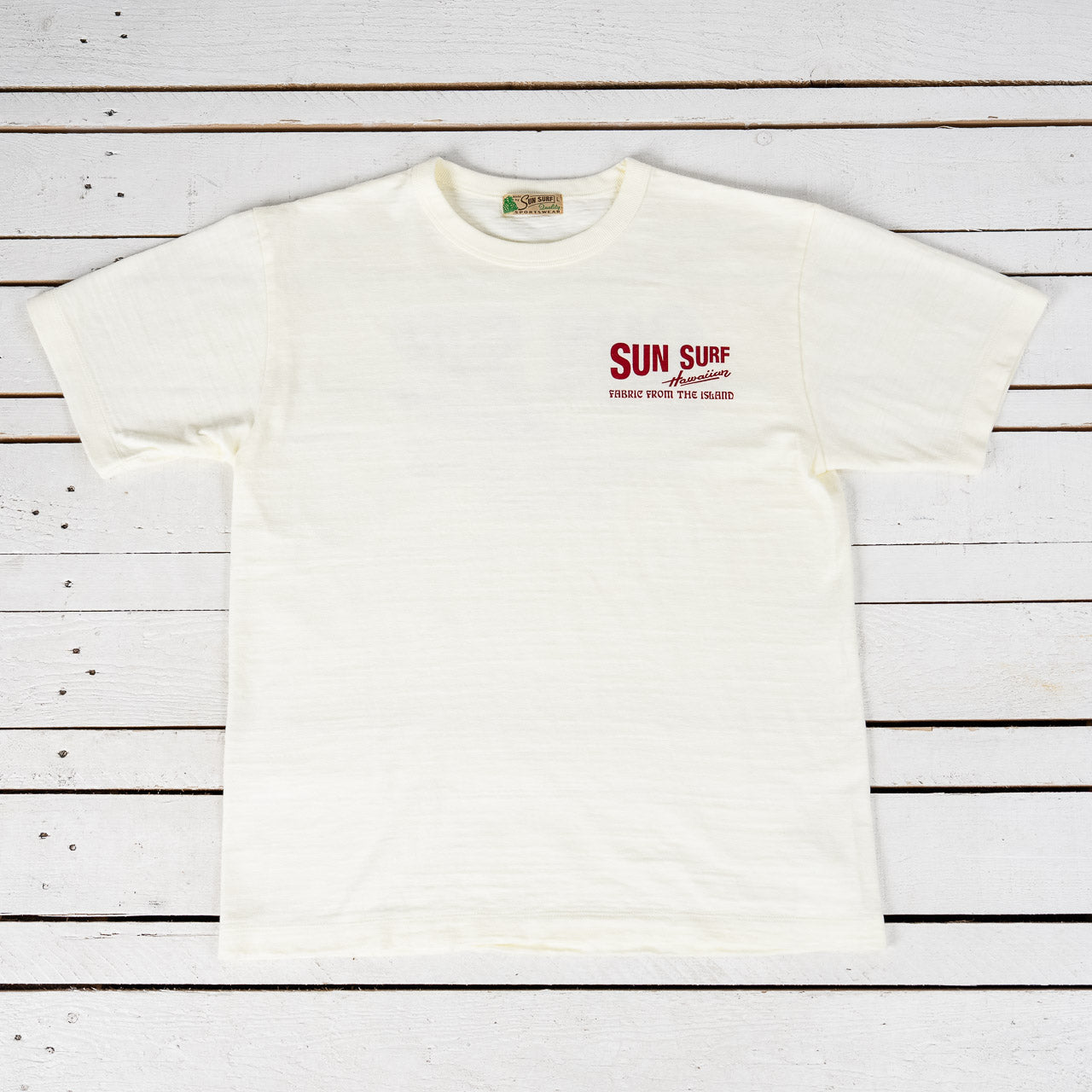 "Sun Surf Logo" Heavy Slub T-Shirt Off-White