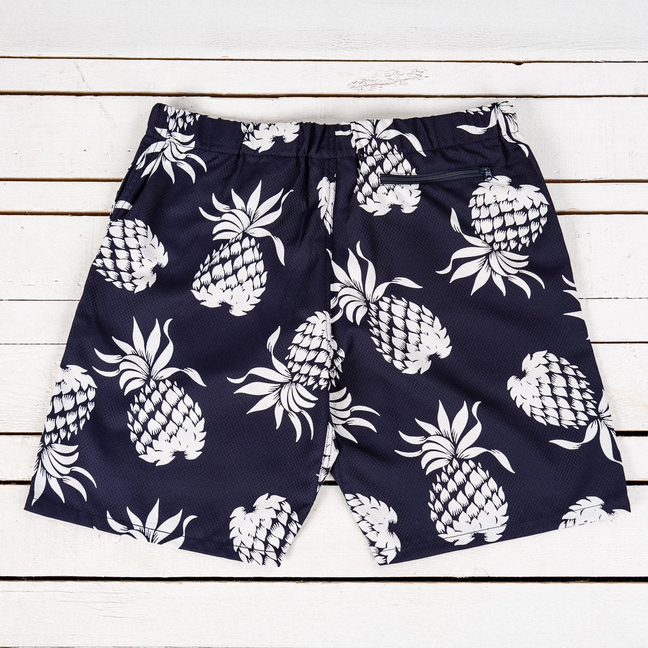 DUKE KAHANAMOKU COOLMAX® HAWAIIAN SHORTS “DUKE'S PINEAPPLE” NAVY