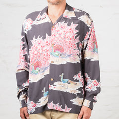 Chemise Hawaïenne Pikake Noire