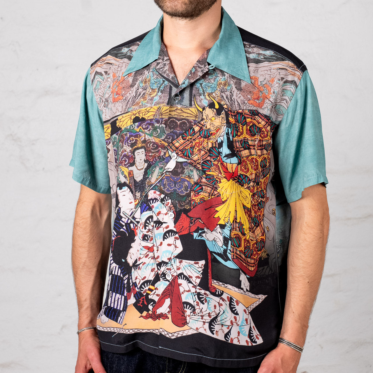 Special Edition Sun Surf x Tsukioka Yoshitoshi "Nise Murasaki Inaka Genji" Hawaiian shirt