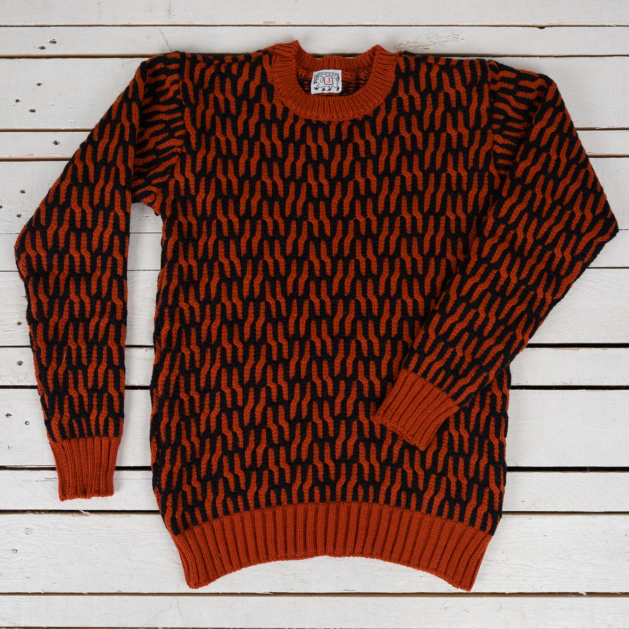 Permuted Cable Pullover Pimento/Black