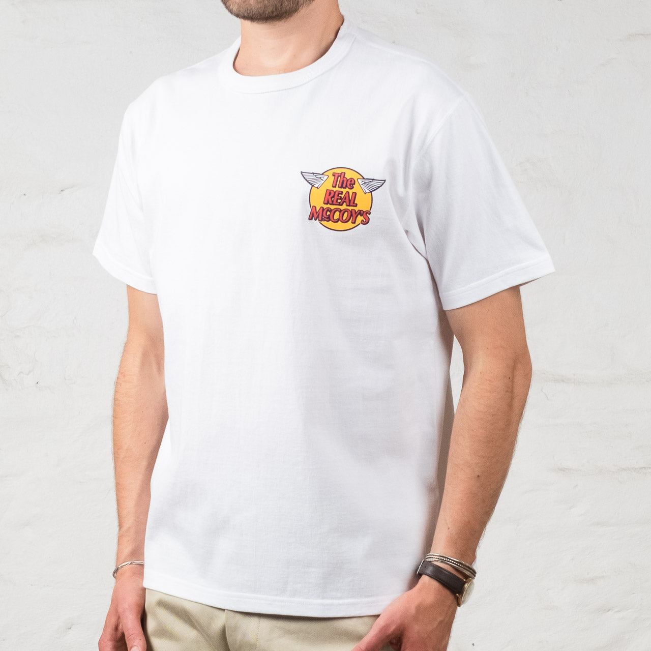 THE REAL McCOY'S Logo T-Shirt Weiß