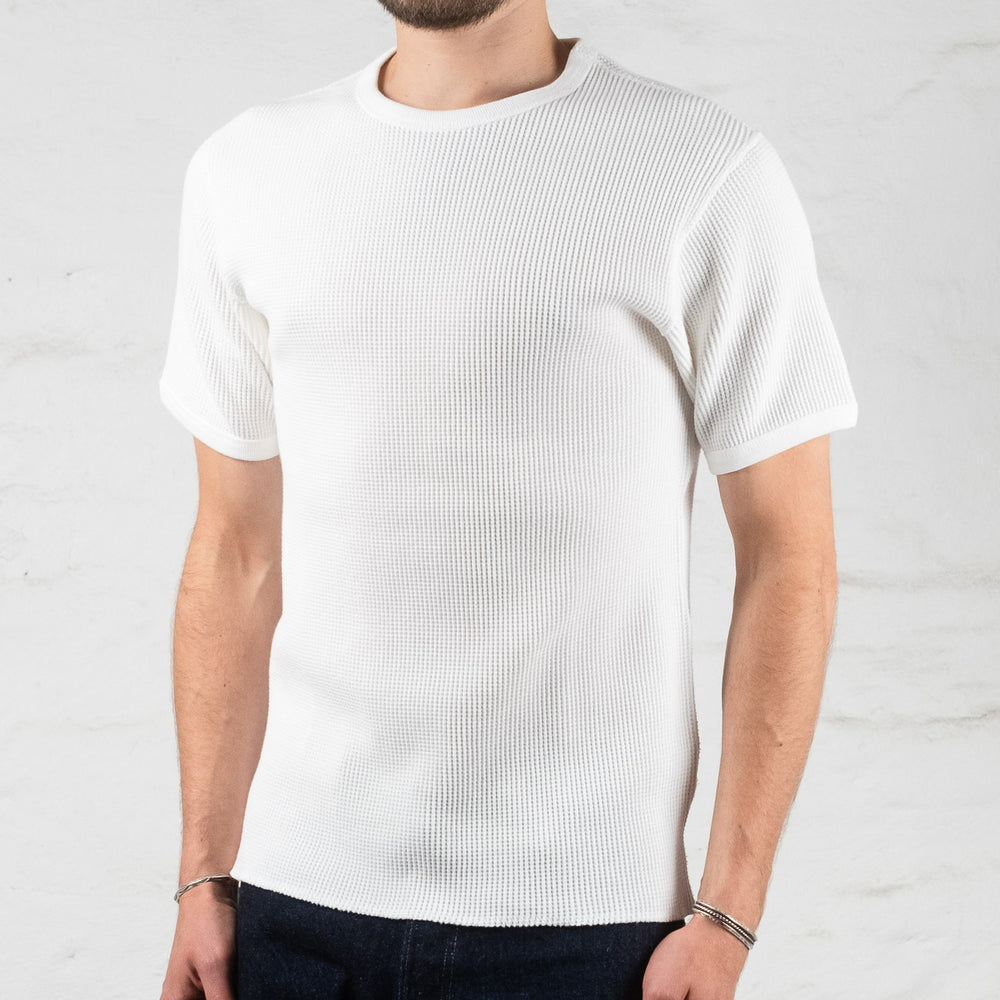 Waffle Thermal Shirt Manches Courtes Blanc