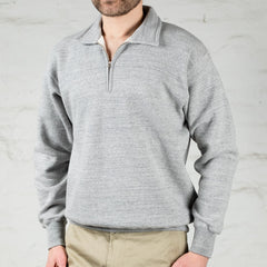 10 oz. Loopwheel 1/4 Zip Sweatshirt Grau Meliert