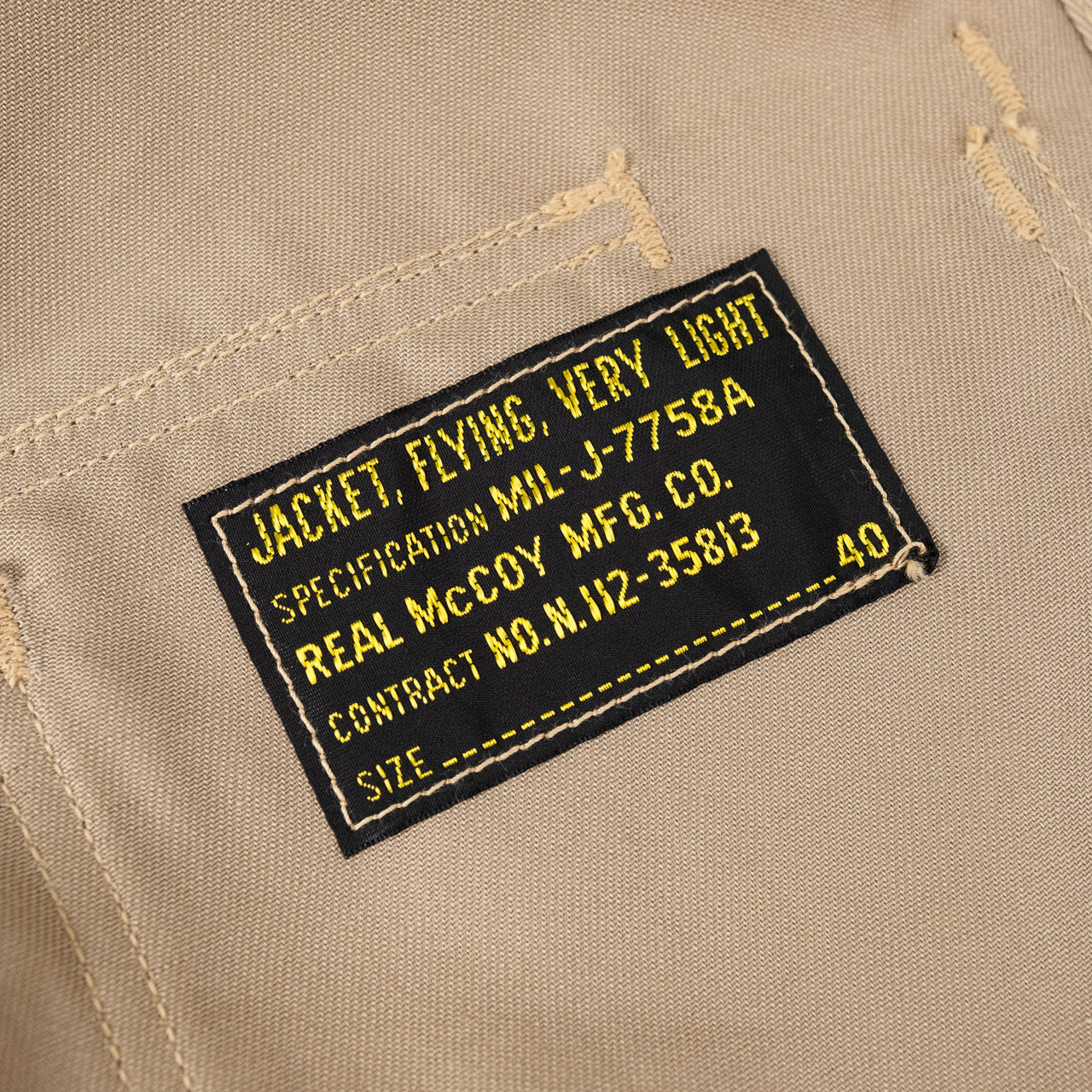 MIL-J-7758A REAL MCOY MFG. CO. Khaki