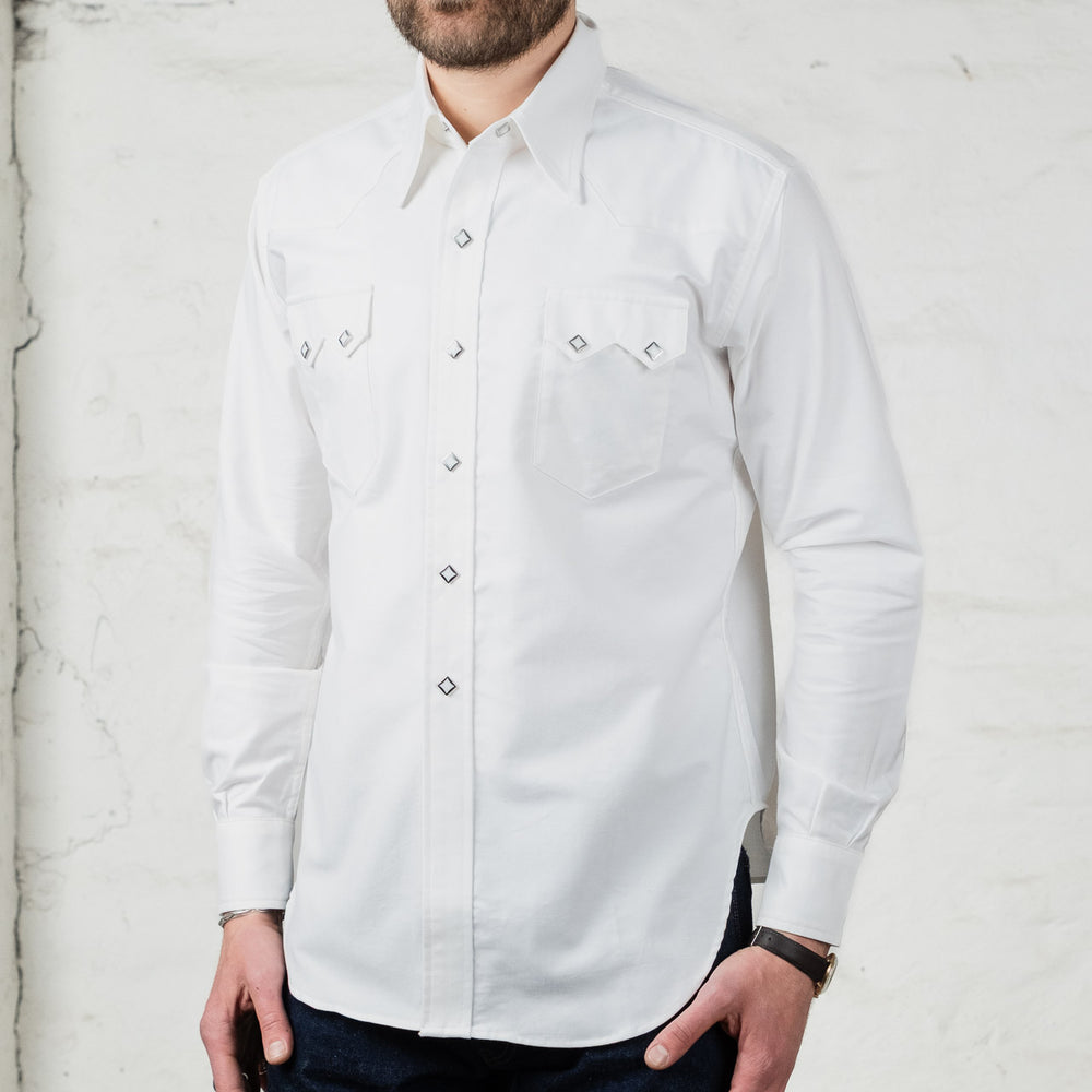 OXFORD WESTERN SHIRT / SAWTOOTH Weiß