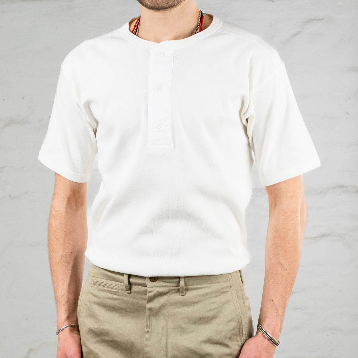 Union Henley Undershirt S/S White