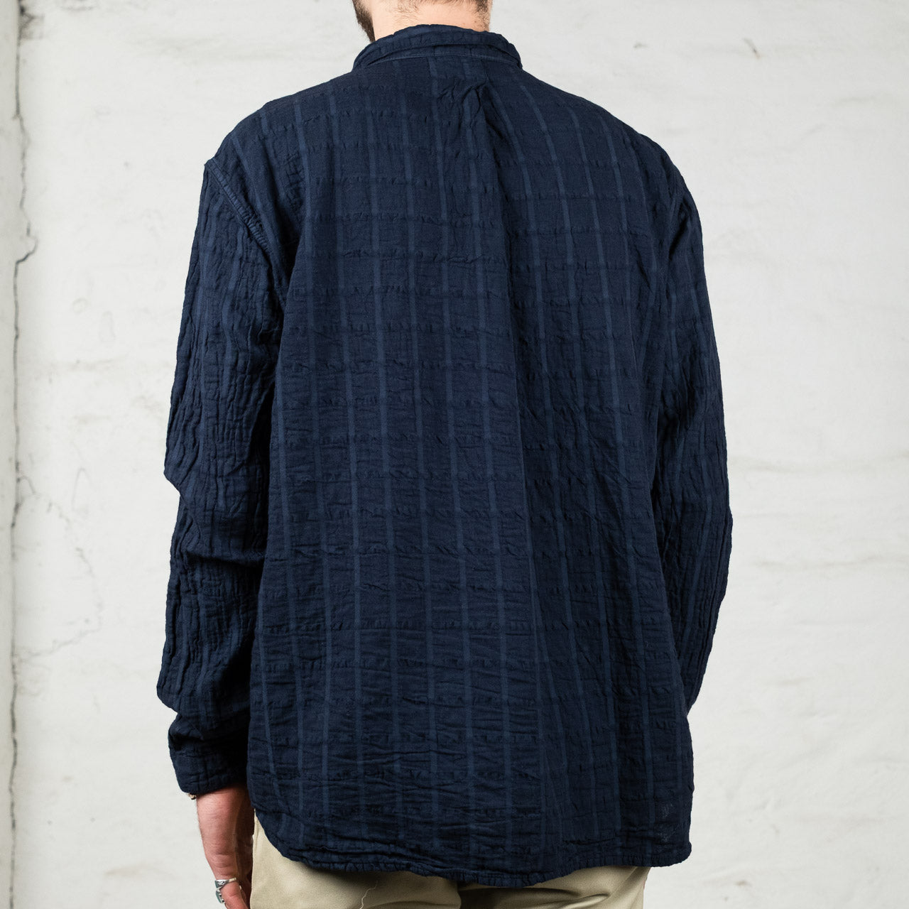 Flipped Collar Shirt Airbag Cambric Blue