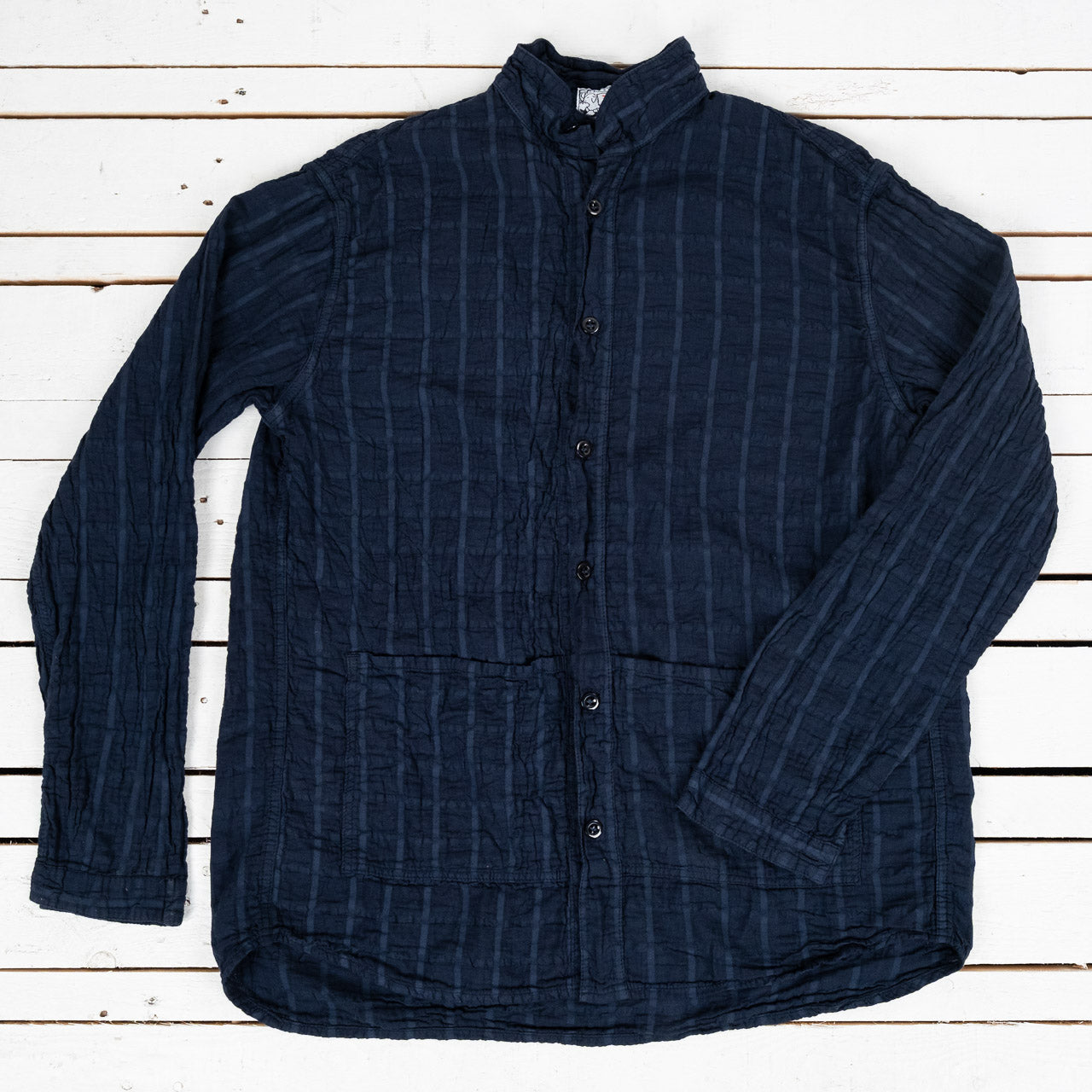 Flipped Collar Shirt Airbag Cambric Blue