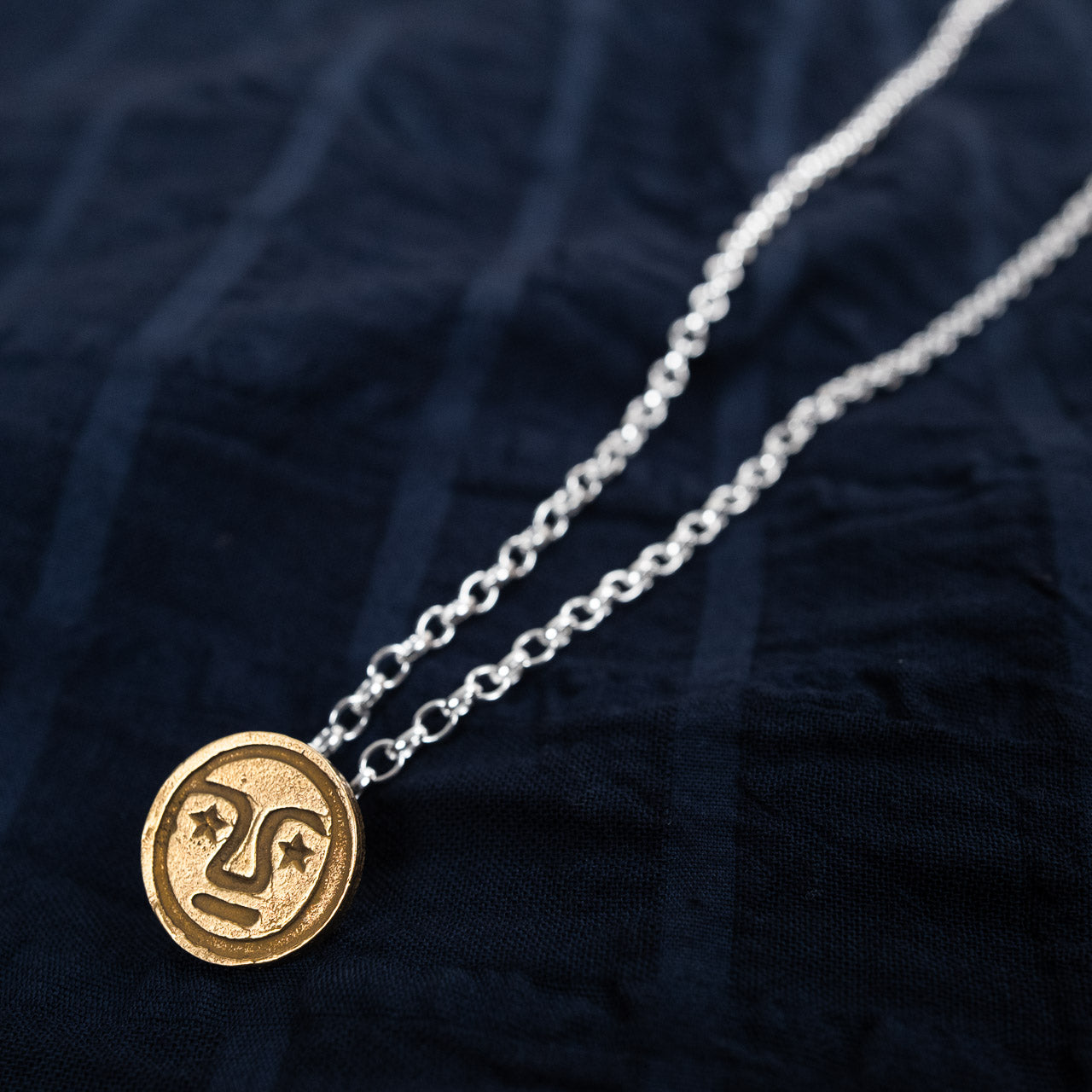 Penna Button Necklace Brass
